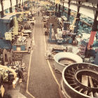 A look down the machine shop.