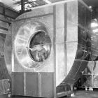 Silentvane fan built with sheet aluminum for use on corrosive applications.