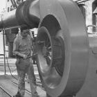 Setting up a gas compressor test.