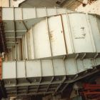 Large fan connected to turbine test pad for final testing.