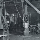 Good look at the forge steam hammers.
