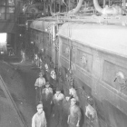 Coal shovelers in the basement.